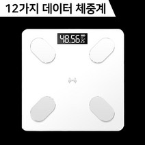 12가지 데이터 디지털 가정용 체지방 근육량 체중계 화이트
