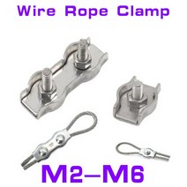 M2-M6 스테인리스 스틸 심플렉스 1/2 포스트 볼트 클립 와이어 로프 케이블 클램프 캘리퍼 심플 그립 2-5, 10 simplex-M6 2pcs
