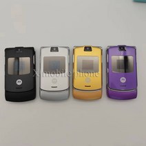 갤럭시 모토로라 노키아 오리지널 잠금 해제 레이저 v3 One Sim 휴대 전화 쿼드 밴드 2G GSM 850/900/1800/1900 플립 블루투스 850mah, [02] full set, [03] GRAY