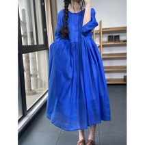 Cwadun 재고 정리 테일 주문 대외 무역 일본식 복고풍 단색 오르간 긴 면화와 린넨 드레스 큰 스윙 라인 스커트