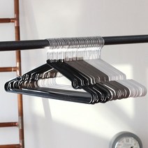 PVC 논슬립 철제 옷걸이 50개, 화이트