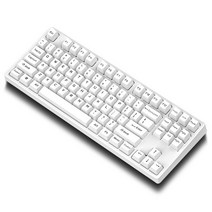 KEYXGSUL 유무선 2.4G PBT 이중사출 키캡 핫스왑 게이밍 기계식 키보드, 흰색, 적축
