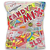 CANDYMAN 2 Pound Bundle of Candy Variety Pack Mix with Skittles Starburst Airheads Swedish Fish, 1