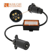 카라반 캠핑카 미국 7PIN to EUR 견인 전기 커넥터 트레일러 부품 라이트 컨버터 블레이드 소켓, 한개옵션0