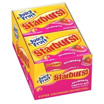 쥬시후르츠 JUICY FRUIT STARBURST Chewing Gum Strawberry 쥬시 후르츠 스타 버스트 츄잉껌 딸기 15개