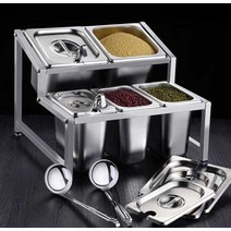 2단 스텐통 양념통 스테인리스 잼 프랙셔널 박스, 업그레이드된잼세트J-4406(아크릴타입)