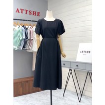 애티쉬 어깨포인트 허리리본원피스 BOP1R519
