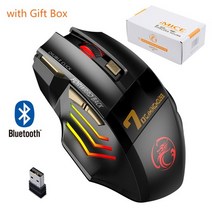 레이저 무선 마우스 충전식 7 버튼 자동 블루투스 lol 게이머 게임용 인체 공학적 컴퓨터 imice for pc 노트북 액세서리, 블루투스 마우스 상자