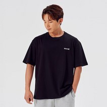 플라바스포츠 남녀공용 라인로고 오버핏 반팔 티셔츠