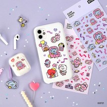 (방탄소년단굿즈)BT21 클리어 스티커 2p세트(PARTY) 948222, 쿠키
