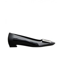 (W) 로저 비비에 벨 메탈 버클 발레리나 페이턴트 레더 블랙 Roger Vivier Belle Metal Buckle Ballerinas Patent Leather 211477