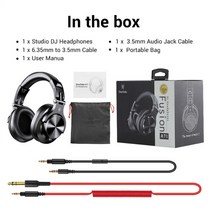 무선핀마이크 Oneodio A71 게임용 헤드셋 스튜디오 DJ 헤드폰 PC PS4 Xbox One Gamer 용 마이크가있는 스테레오 오버 이어 유선, 협력사, 검은 색