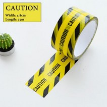 1 롤 48mm x 25m Opp 경고 테이프 위험주의 장벽 작업 안전 접착 테이프 쇼핑몰 학교용 DIY 스티커, CAUTION