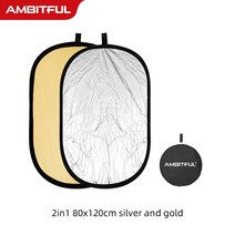 AMBITFUL 품질 2in1 골드 실버 화이트 30cm 라운드 야외 및 실내 촬영 아름 다운 반사판, CHINA_80x120cm Gold Silver