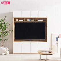 [KT알파쇼핑][착불] 모던 월플렉스 서재형 거실장 1600, 화이트/화이트