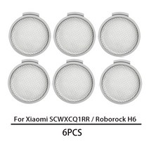 hepa filter for xiaomi mijia scwxcq01rr roborock h6 핸드헬드 무선 진공 청소기 교체 가능 액세서리, 6개