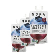 노카 슈퍼푸드 스무디 플랜트 단백질 블루베리 비트 120g 3팩 Noka Superfood Smoothie Plant Protein Blueberry Beet