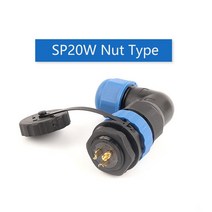 커넥터SP20 IP68 팔꿈치 방수 커넥터 스트레이트 플러그 소켓 남성 여성 1/2/3/4/5/6/7/9/10/12/14 핀 와이, 01 Straight Nut_02 2P