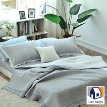 워싱 베드 순면 스프레드 이불 목화솜 스프레드, 핑크