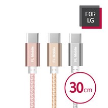 FL Mobile 30CM 메탈 C타입 고속충전 데이터케이블(LGT-RDC03) 케이블, 실버