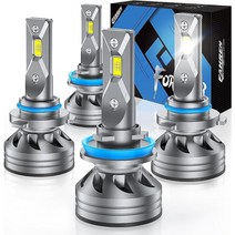 Fahren H7 LED 헤드라이트 전구 60W 10000 루멘 수퍼브라이트 변환 키트 6500K 쿨 화이트 IP68 방수 2개 팩, H11+9005