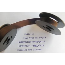 범용 타자기 리본 - 1.3cm 퍼플 잉크 트윈 스풀 프레시 및 새로운 패브릭 FJA Products