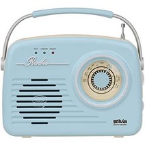 실바 슈나이더 243015 1965 휴대용 라디오 전원 또는 배터리 작동 파란색-33467, 베이지, 배터리 LR14 4개 번들