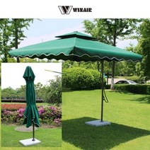 윈에어 폴딩 초대형 가든 사각 파라솔 정원파라솔 그늘막 /물통 받침대별도구매, 초대형 가든 사각 파라솔 베이지