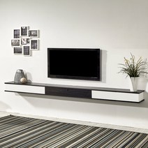 선반여왕 벽걸이거실장 티비다이 2200mm 블랙 화이트, 블랙&화이트(좌우도어추가)