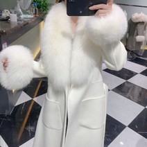 폭스퍼 리얼퍼 코트 양털 모피 경량 럭셔리 진짜 양모 모직 및 재킷 여우털 핑크 가을 겨울 의류