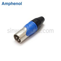 암페놀 AX3M6 3핀 파랑색 납땜용 XLR(Male) 커넥터