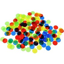 200피스 투명 빙고 카운팅 칩 1.9cm(3/4인치) 플라스틱 마커 빙고 칩 카운팅 게임 토큰용 (다양한 색상)