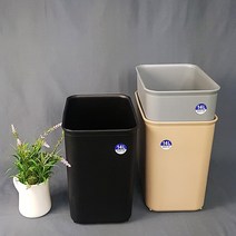 광신 스윙 사각 휴지통 인테리어 쓰레기통 오픈형, 1개, 14L 베이지