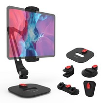 억스 마운트 태블릿 거치대 아이패드 프로 미니 갤럭시탭 12.9인치 스마트폰 침대 차량용 거치대, 블랙 G세트(암+스탠드형+집게형+1구흡착형)