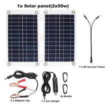 100W 캠핑 접이식 태양열 충전기 18V 전지 패널 세트 스탠드 키트 야외 햇빛 셀 배터리 건강 모터 자동차 R, 01 Set N cntrller