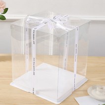 선물 투명 상자 박스 포장 케이스 고급리본 제공, 26*26*31, 3개