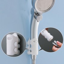 아야 벽에 착 붙는 원터치 흡착 실리콘 문어발 샤워기 거치대 매직 홀더, 화이트(2개)