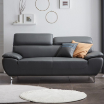 우아미 이끌림 3인용 가죽 소파 무빙헤드, 그레이