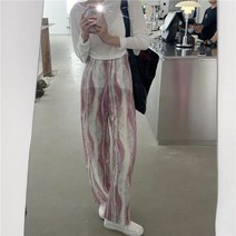 전체 길이 바지 여성 유행 Pleated 여름 부드러운 높은 허리 모든 일치 세련 된 숙 녀 빈티지 인쇄 레저