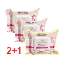 이볼루덤 미셀라워터 클렌징티슈 2+1, 3개, 25매