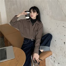 빅사이즈 셔츠 페이크 터틀넥 목폴라 박스 루즈 핏 세트