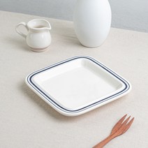 시라쿠스 메이플 사각 플레이팅 그릇 정사각접시, 1P, 라인블루