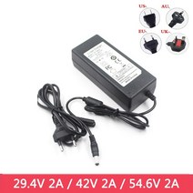 전동킥보드 충전기 급속 어댑터 36v 48v E자전거 리튬 배터리 스마트 충전기 29.4V 2A / 42V 54.6V 호버, 04 42V2A_03 UK