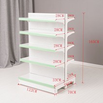 슈퍼 마켓 선반 진열대 벽 편의점 디스플레이 마트 대형, 양면 5층 메인 122 x 70 x 165