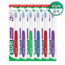 GUM 검 치과 교정 칫솔 V커팅 칫솔추천 (124) 6개, 없음, 상세설명 참조