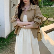 쏭포유 캐주얼 슬릿 셔츠자켓 원피스 코디룩