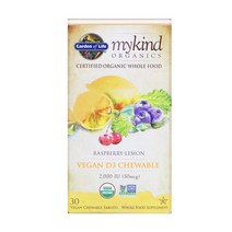 가든오브라이프 마이카인드 오가닉 비건 D 3 츄어블 50mcg 2000IU 30정 비타민 디스리 콜레칼시페롤 비타신 효능 효과, 1개, 기본