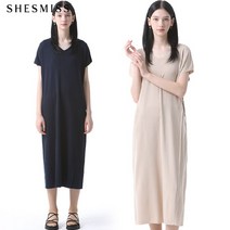 [쉬즈미스] 브이넥 니트 롱 원피스