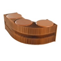 골판지의자 북유럽 독특한 스툴 접이식 카페 체어, 크래프트지 높이 30cm 길이 100cm 2인