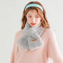 미니목도리 체크목도리 가디건머플러 밍크 시어머니생신선물 목도리뜨개질 쁘띠 페이크퍼 털